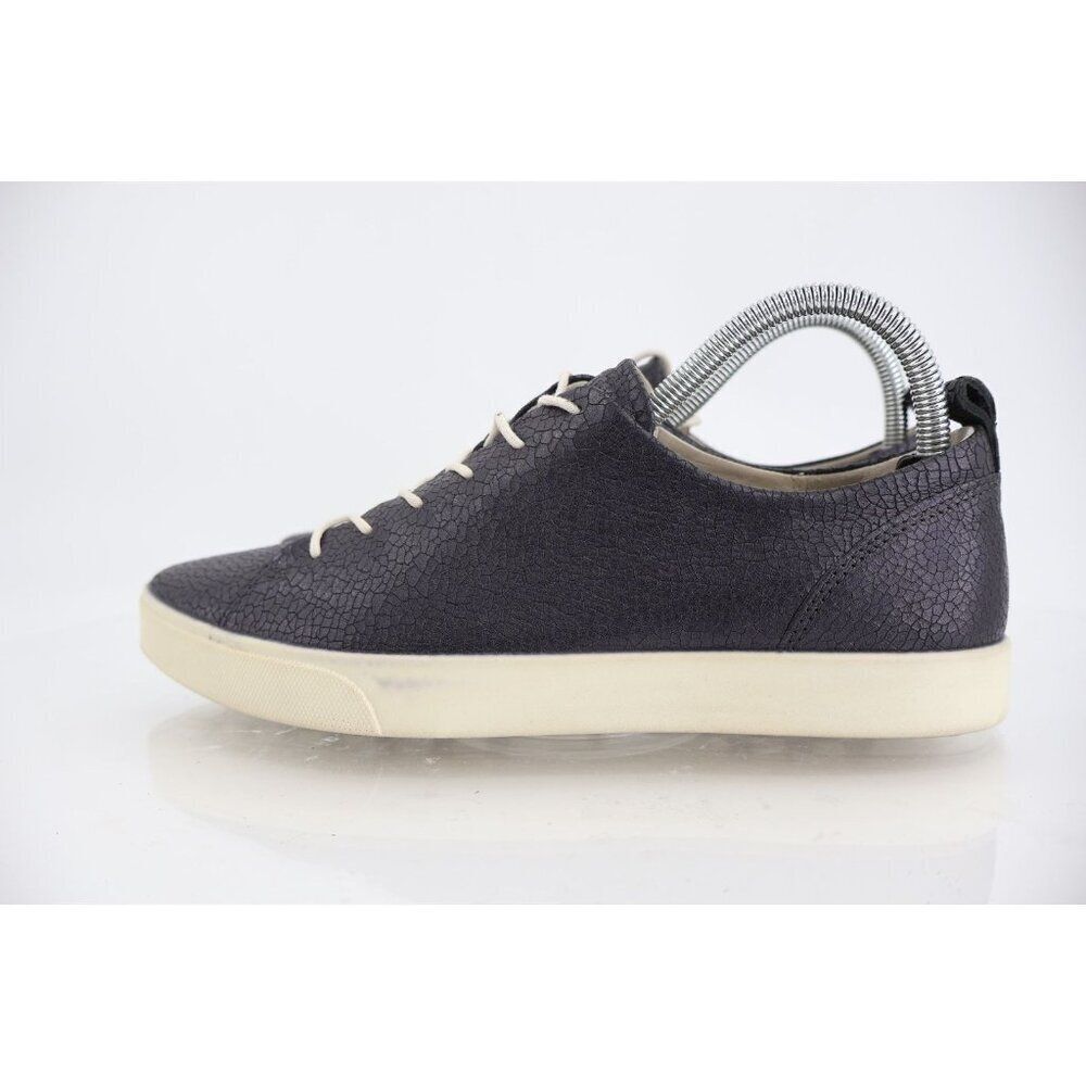 Ecco Women's Soft Sneaker Size 9 Casual Shoe Textured Blue Leather Crackle - Picture 5 of 14